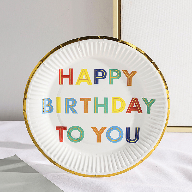 [SG] Happy Birthday Colourful Disposable 7 inch Paper Plates 10PCS for Birthday Party Home Decor Kindergarten party-HOMA