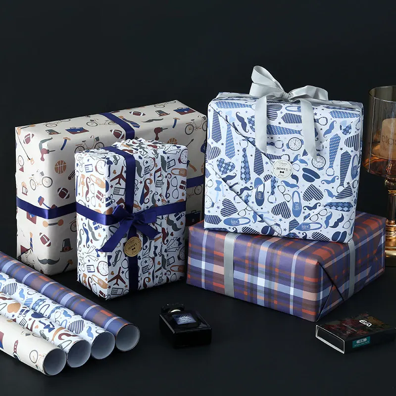 [SG]High quality Gift Wrapping Wrapper | Thicken 80g Paper | Simple Stylish Gift | Gentleman Birthday Waterproof-HOMA