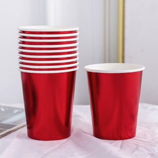 [SG] 10PCS 250ml Thickened Disposable Paper Cups for Outdoor Activities Camping Birthday Party Kindergarten party-HOMA