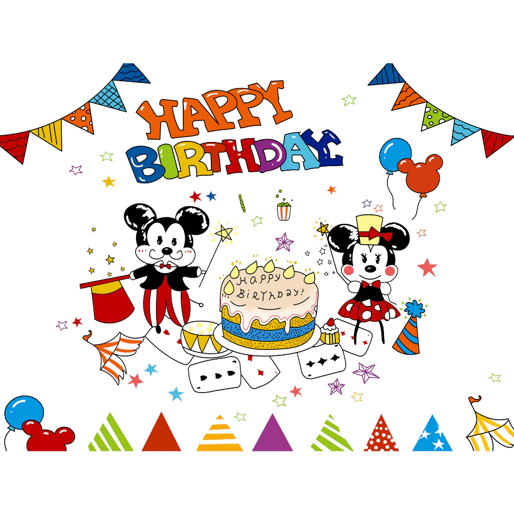 [SG]ins Cartoon Birthday Background Banner Children Adult BDay Party Birthday Party Kindergarten party-HOMA
