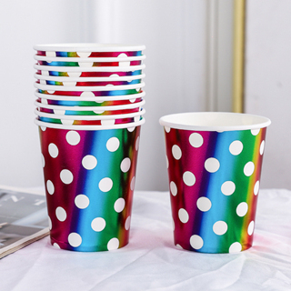 [SG] 10PCS 250ml Thickened Disposable Paper Cups for Outdoor Activities Camping Birthday Party Kindergarten party-HOMA