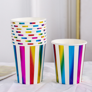 [SG] 10PCS 250ml Thickened Disposable Paper Cups for Outdoor Activities Camping Birthday Party Kindergarten party-HOMA