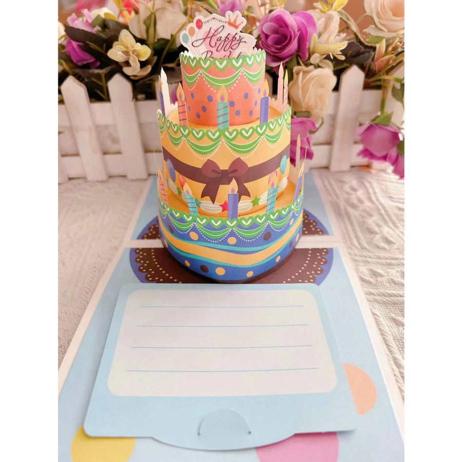 [SG]Happy Birthday 3D Cards Handmade Hollow Paper Cut Birthday Anniversary Girls Kids Party Creative Gift-HOMA