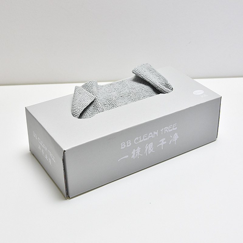 [SG] 20PCS Dual-purpose Kitchen Dishcloths in a Box Superfine Fiber Thickened Draw-out Lazy Dishcloth Scouring Pad-HOMA