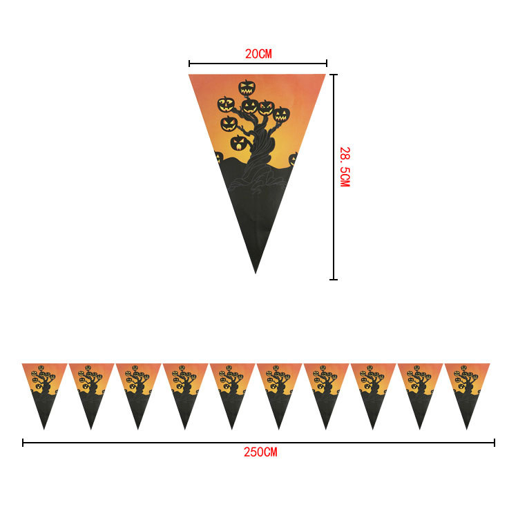 [SG]Halloween Triangle Banner Pumpkin Ghost Skeleton Party Decors Homeparty Halloween-HOMA