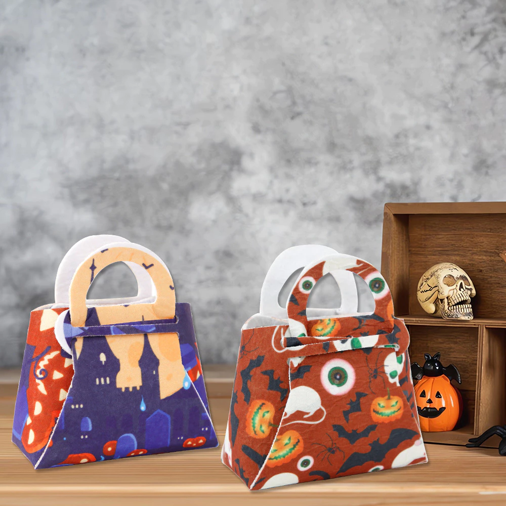 [SG] Halloween Fabric Candy Handbag Party Pumpkin Spider Accessories Photo Props boys girls kids-HOMA