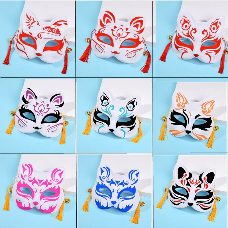 [SG] Cat Face Fox Face Handed-painted Mask Anime Cosplay Photo Props Theme Party Accessories-HOMA
