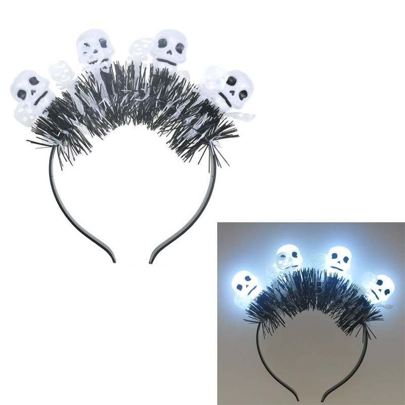 [SG] Halloween Shining Tops Headband Pumpkin Skeleton Hair Accessories Party Decorations Photo Props boys girls-HOMA