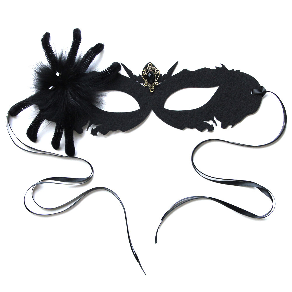 [SG] Halloween Black Spider Mask Accessories Party Decorations Photo Props Boys Girls Children-HOMA