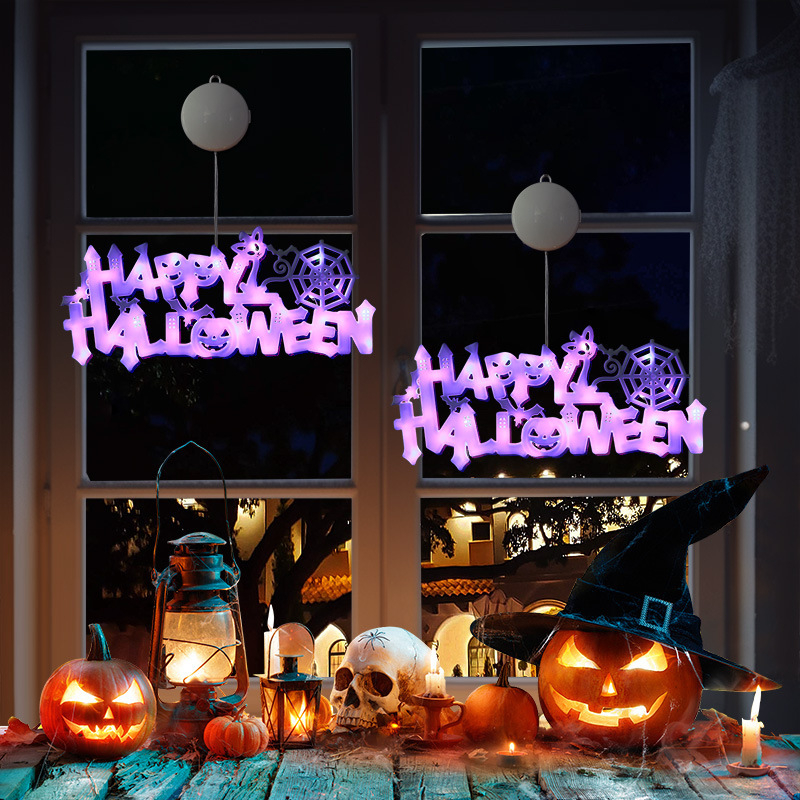 [SG]Happy Halloween Hanging Bat Board Decorations for Home Party Office Decoration Window Display-HOMA