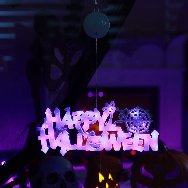 [SG]Happy Halloween Hanging Bat Board Decorations for Home Party Office Decoration Window Display-HOMA