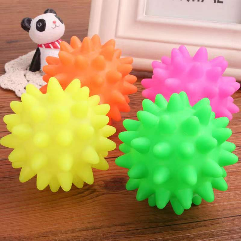 [SG]Vinyl Bite Resistant Pet Toy Artificial Dog Voise Toys Molar Teeth Health Training Chew Bone Balls Dog Cat-HOMA