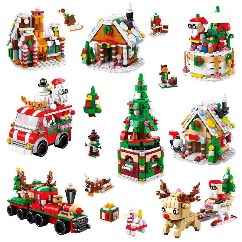 [SG]Christmas Mini Blocks Builder Toys Blocks Christmas Gift Creative Goodie Bags Xmas Tree Birthday Gift Kids-HOMA