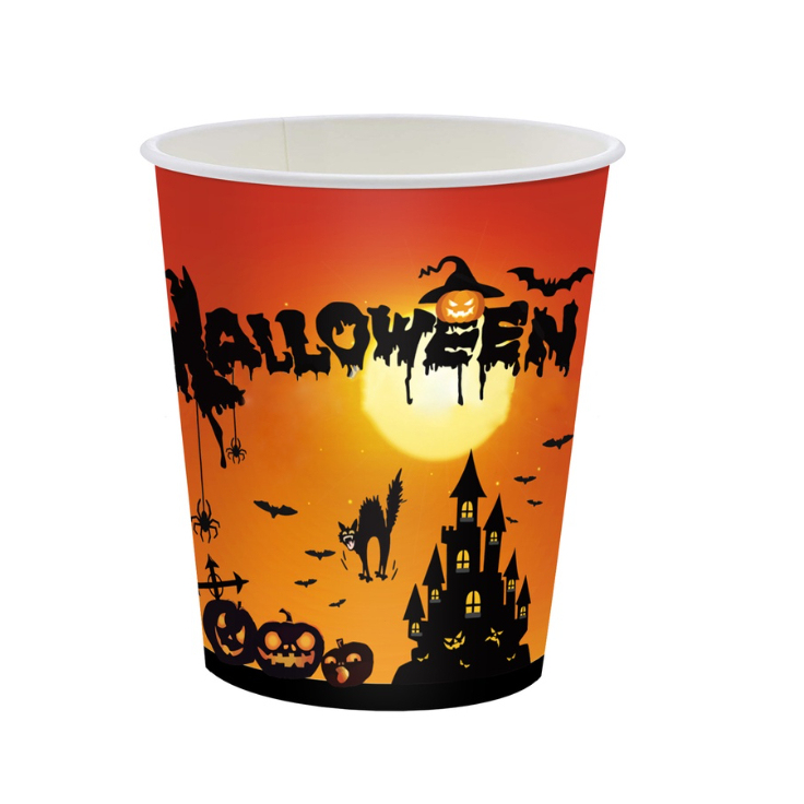 [SG] Halloween Tableware Set Halloween Party Decoration Photo Props Disposable Tableware Napkins Plates Cups-HOMA