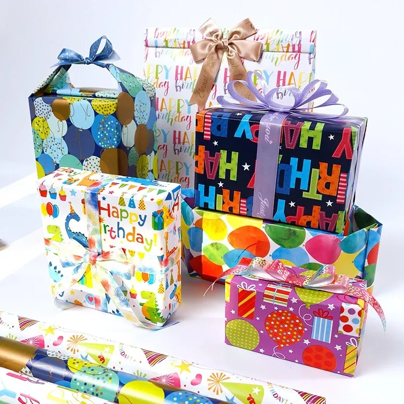 [SG]1 ROLL 0.43*3M Thicken Birthday Gift Wrapping Paper | High quality BDay Present | Children | Waterproof-HOMA