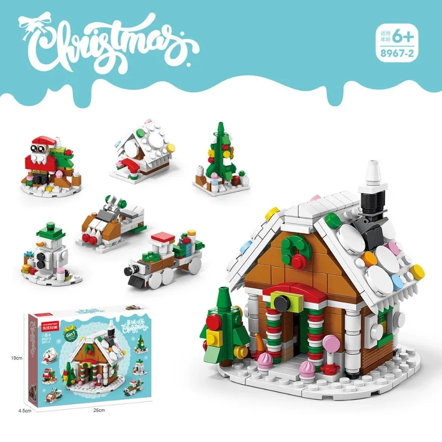 [SG]DIY Mini Blocks Builder Christmas Gift Toys Blocks Creative Goodie Bags Xmas Tree Kids-HOMA