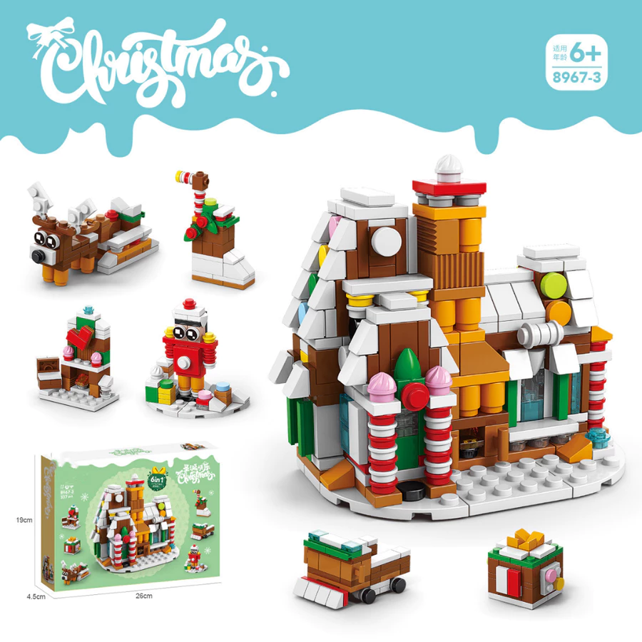 [SG]DIY Mini Blocks Builder Christmas Gift Toys Blocks Creative Goodie Bags Xmas Tree Kids-HOMA
