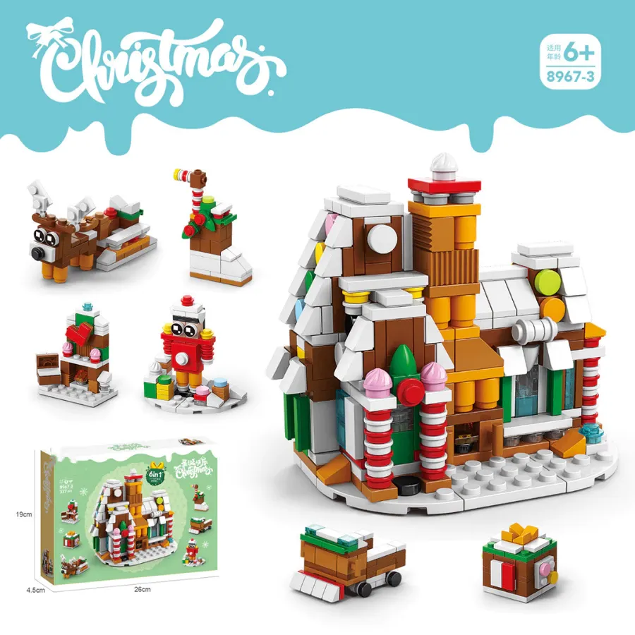 [SG]DIY Mini Blocks Builder Christmas Gift Toys Blocks Creative Goodie Bags Xmas Tree Kids-HOMA