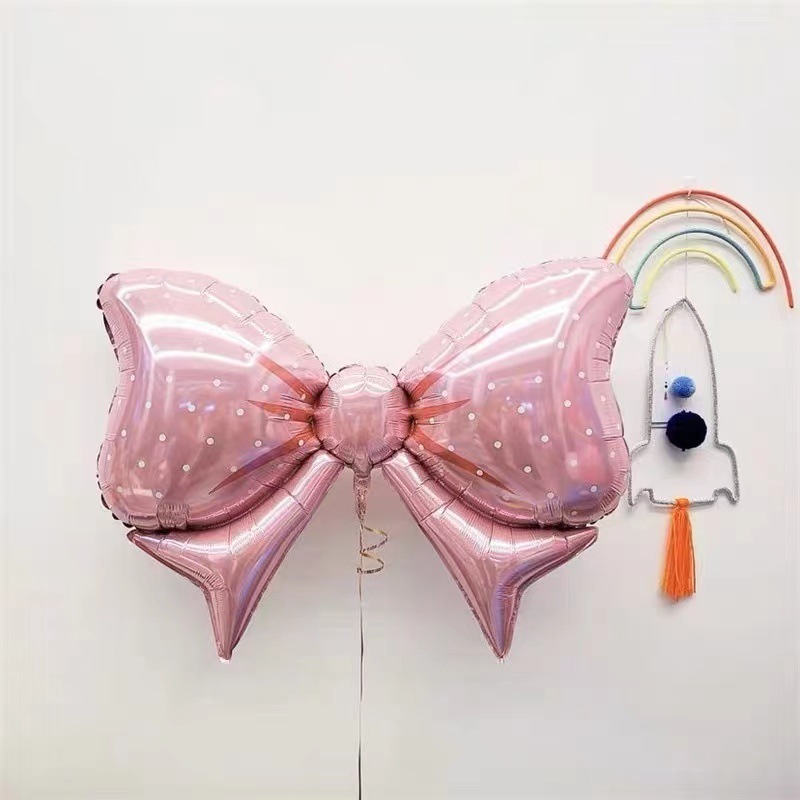[SG] INS Style Korean Large Bowtie Ballons Pink Blue Foil Balloon Kids Birthday Party Decoration Anniversary-HOMA