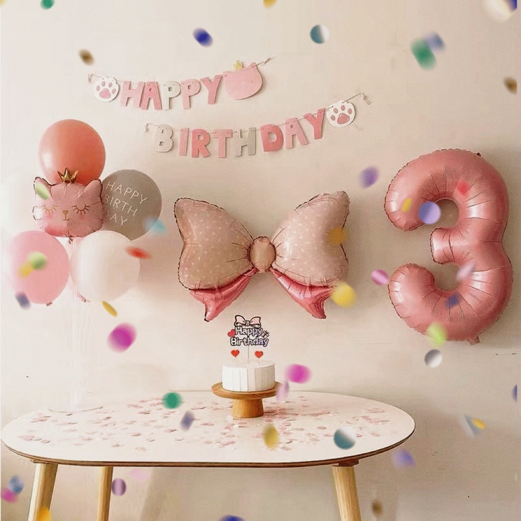 [SG] INS Style Korean Large Bowtie Ballons Pink Blue Foil Balloon Kids Birthday Party Decoration Anniversary-HOMA