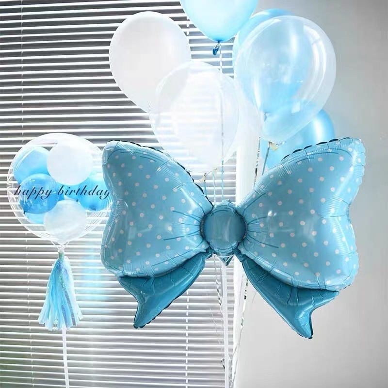 [SG] INS Style Korean Large Bowtie Ballons Pink Blue Foil Balloon Kids Birthday Party Decoration Anniversary-HOMA