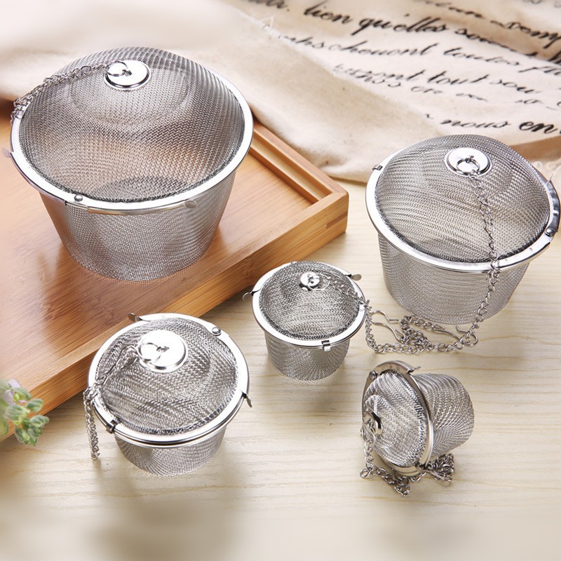 [SG] Tea Infuser 304 Stainless Steel Cooking Ball Strainer with Hook for Tea Leaves, Spices & Seasonings Hot Pot Soup-HOMA