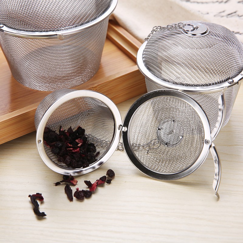 [SG] Tea Infuser 304 Stainless Steel Cooking Ball Strainer with Hook for Tea Leaves, Spices & Seasonings Hot Pot Soup-HOMA