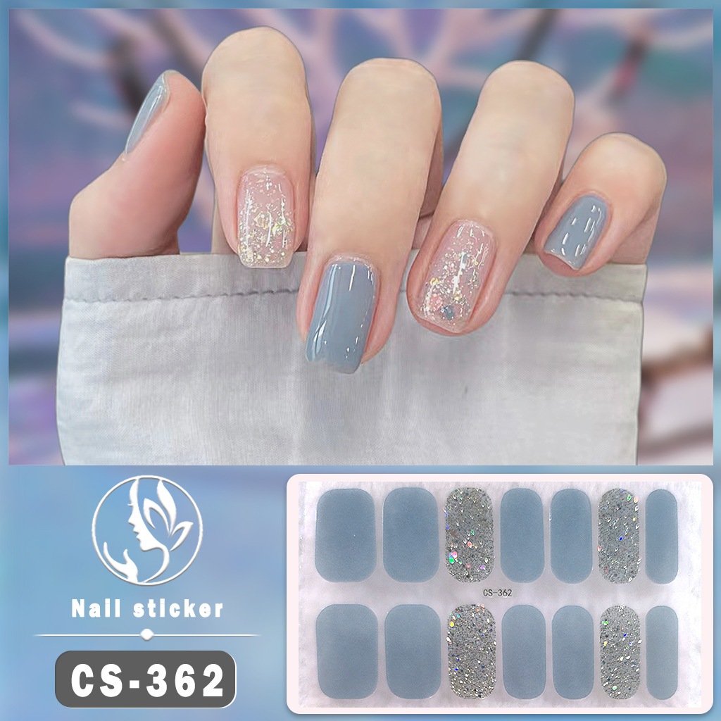 [SG]NEW TECH 3D Gel Nail Stickers/Stick On Nails 14PCS UV-Free Waterproof Long Last Removable Press-HOMA