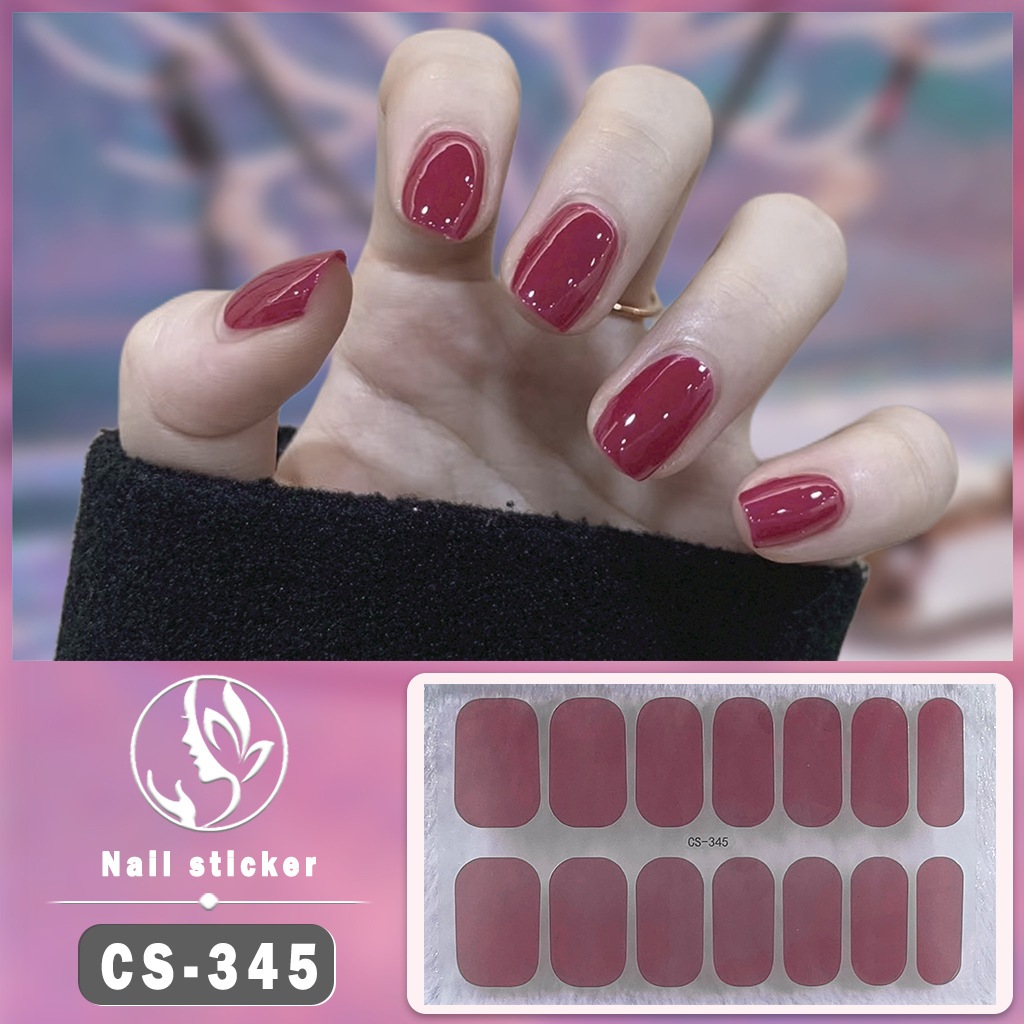 [SG]NEW TECH 3D Gel Nail Stickers/Stick On Nails 14PCS UV-Free Waterproof Long Last Removable Press-HOMA