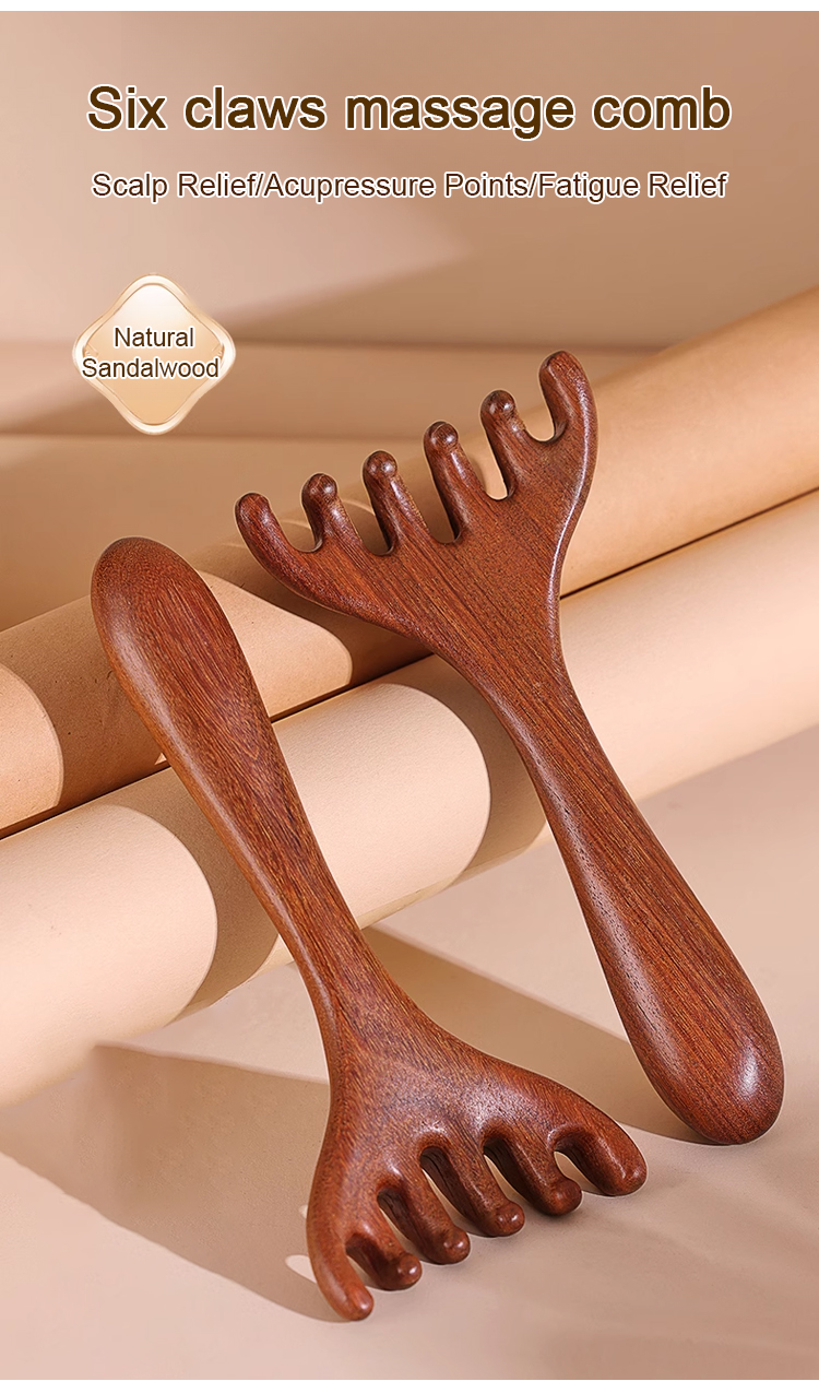 [Antler Comb] High Quality Sandalwood Meridian Massager