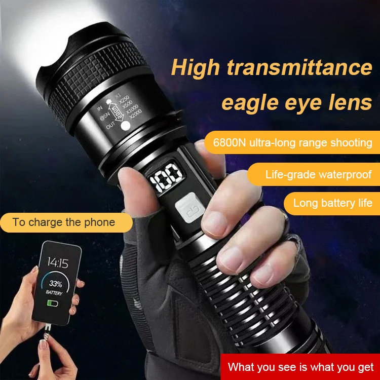 New Outdoor Patrol Spotlight Long Shot Strong Flashlight