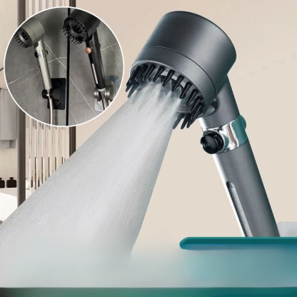 Multifunctional supercharged hand-held shower