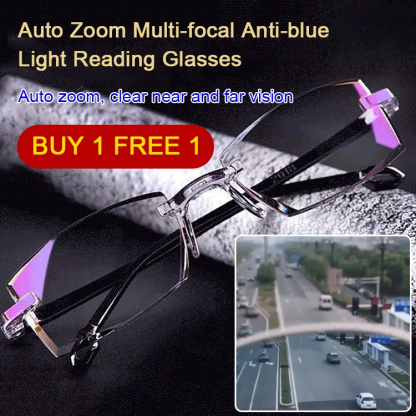 Auto Zoom Multi-focal Anti-blue Light Reading Glasses
