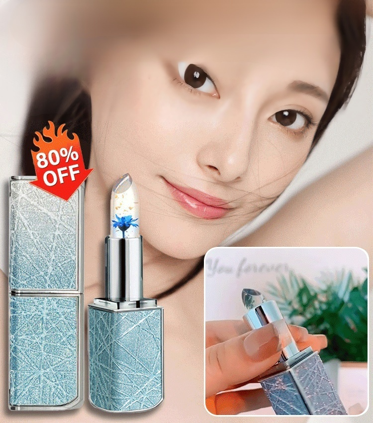 Shiny, moisturizing, temperature-changing flower lipstick, non-stick cup, non-fading