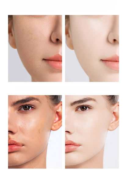 Dual-ended foundation stick with brush