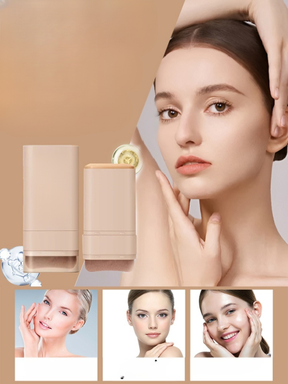 Dual-ended foundation stick with brush