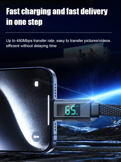 Smart Digital Display Four-in-One Charging Cable
