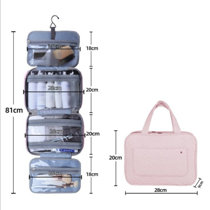 Folding makeup storage bag