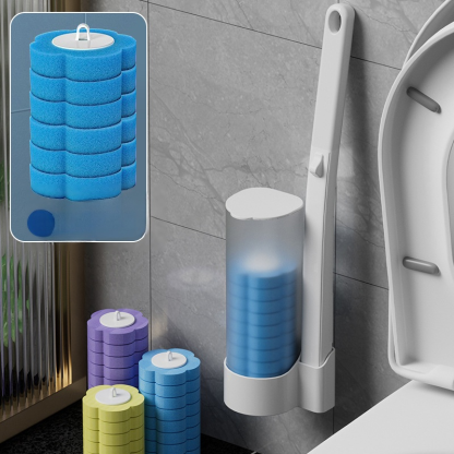 Clean hands no mess interchangeable brush head toilet brush set