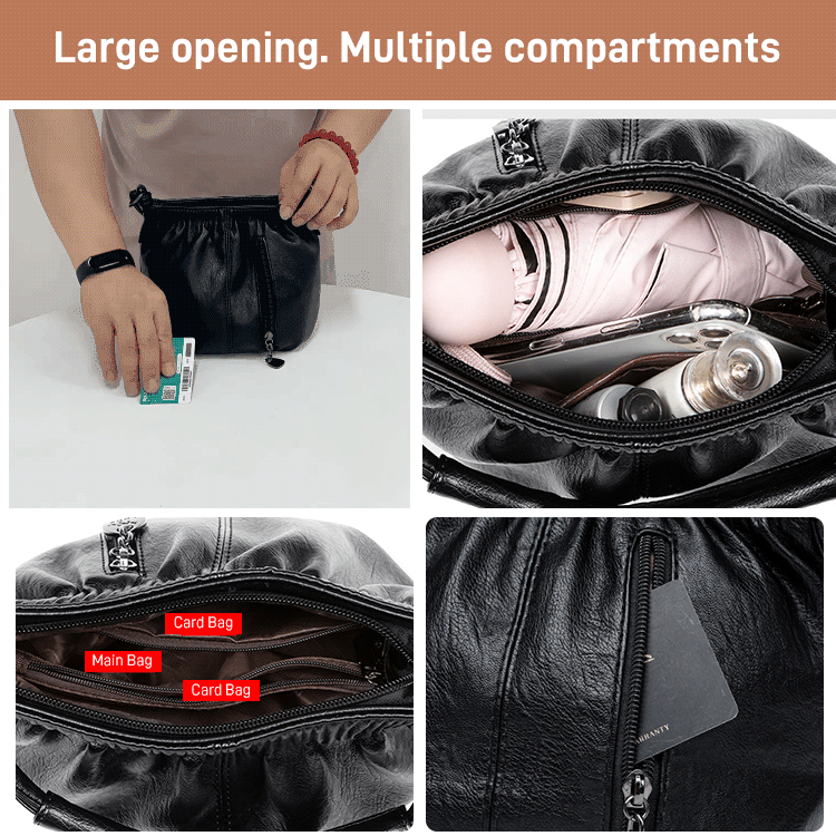 Women's design sense leather bag