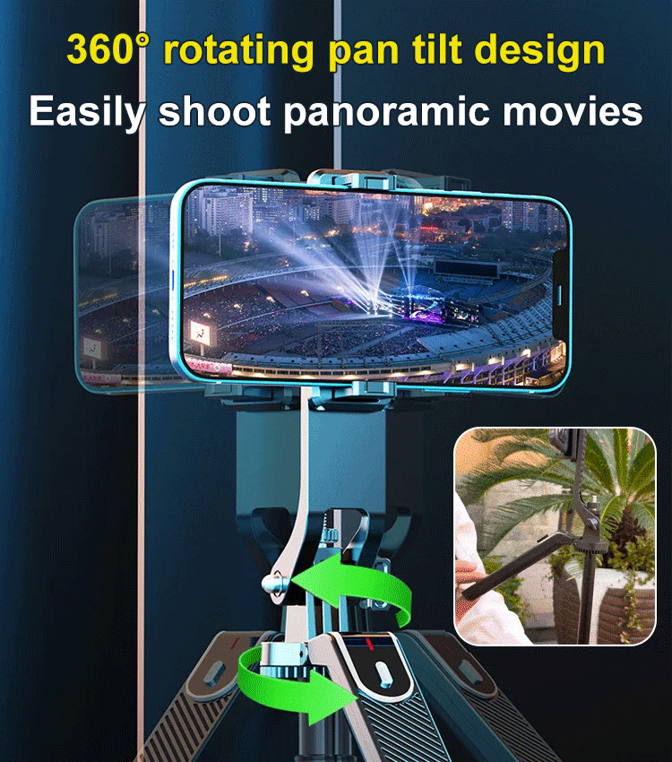 Bluetooth handheld rotatable pan tilt