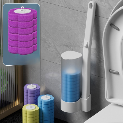 Clean hands no mess interchangeable brush head toilet brush set