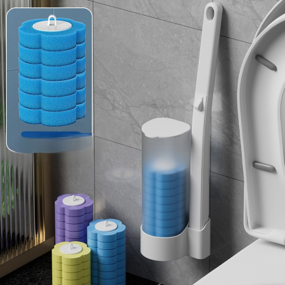 Clean hands no mess interchangeable brush head toilet brush set