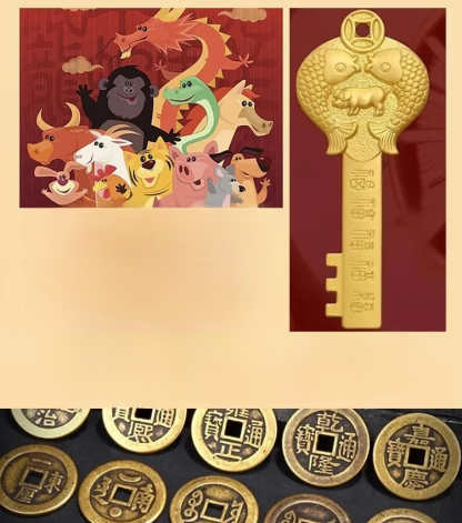 【Key to Unlocking the Door of Wealth】Chinese Zodiac Opening Money Bank Keychain