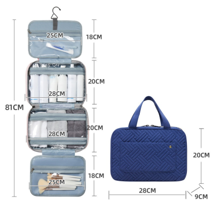 Folding makeup storage bag