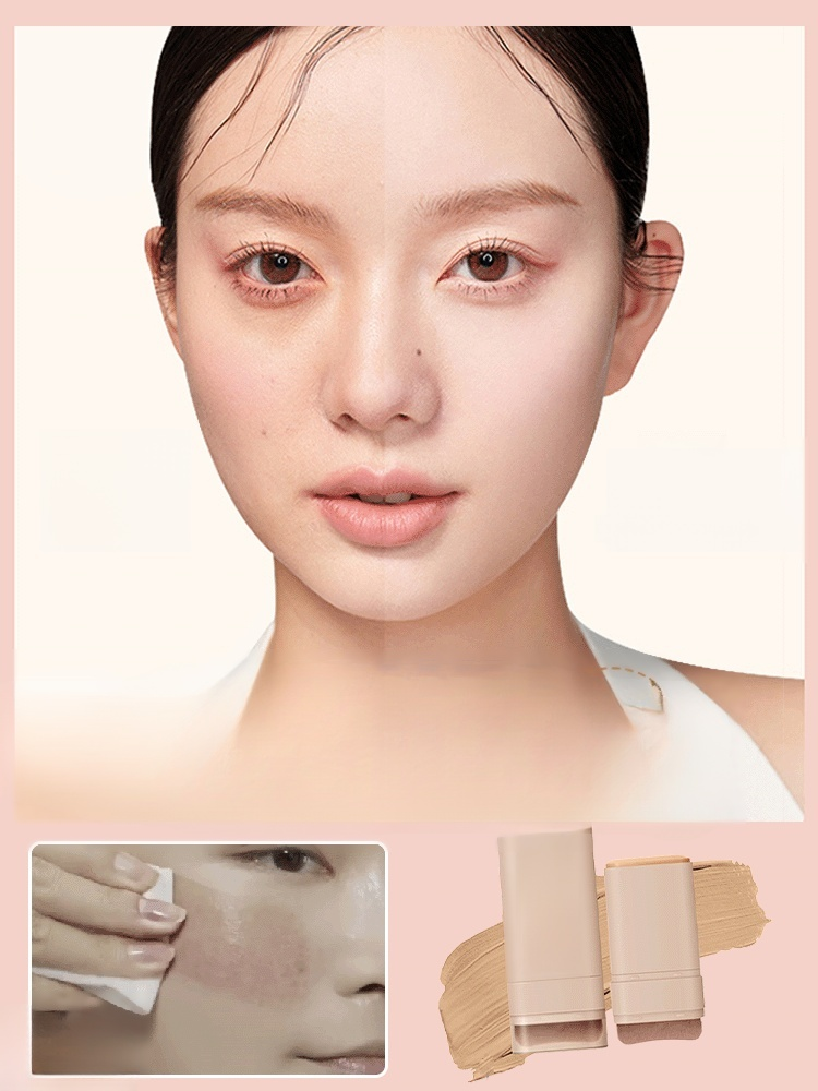 Dual-ended foundation stick with brush