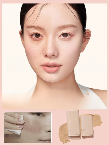 Dual-ended foundation stick with brush