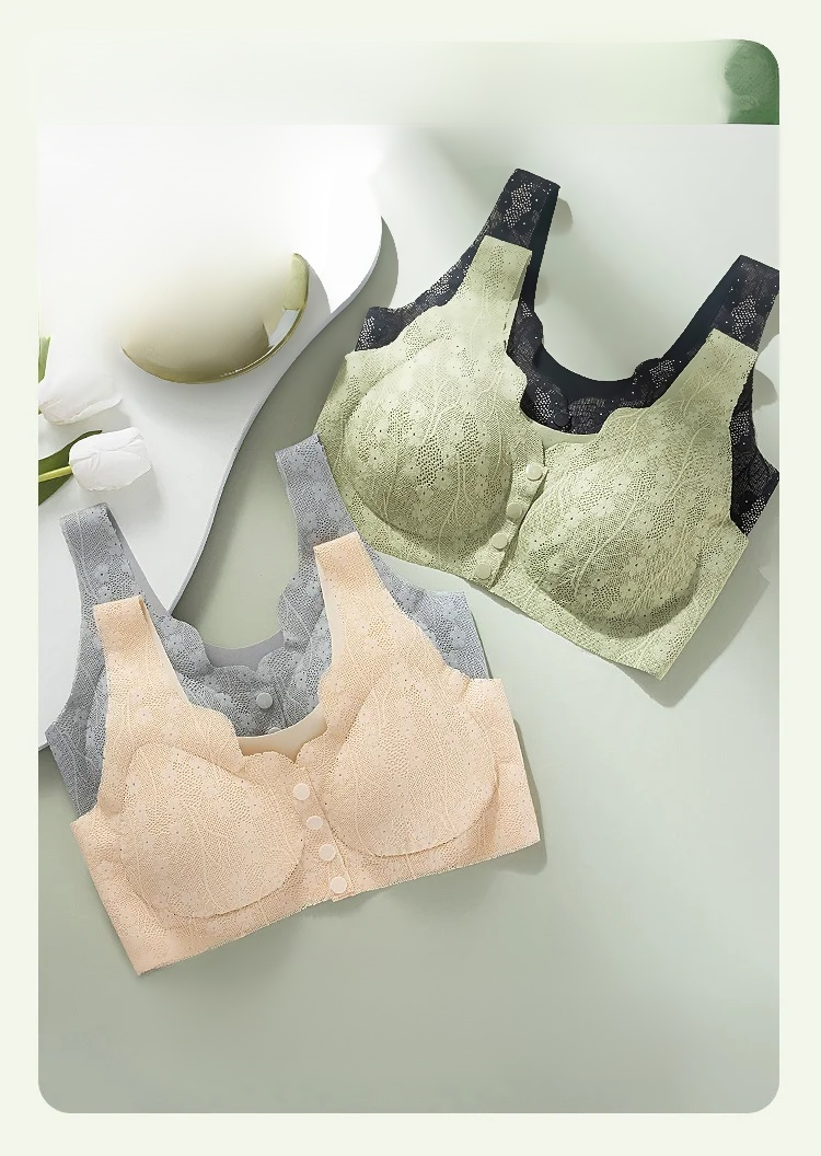 Front closure anti-sagging seamless bra for woman