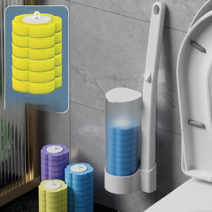 Clean hands no mess interchangeable brush head toilet brush set
