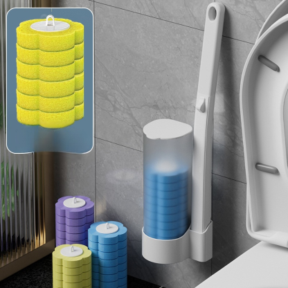 Clean hands no mess interchangeable brush head toilet brush set